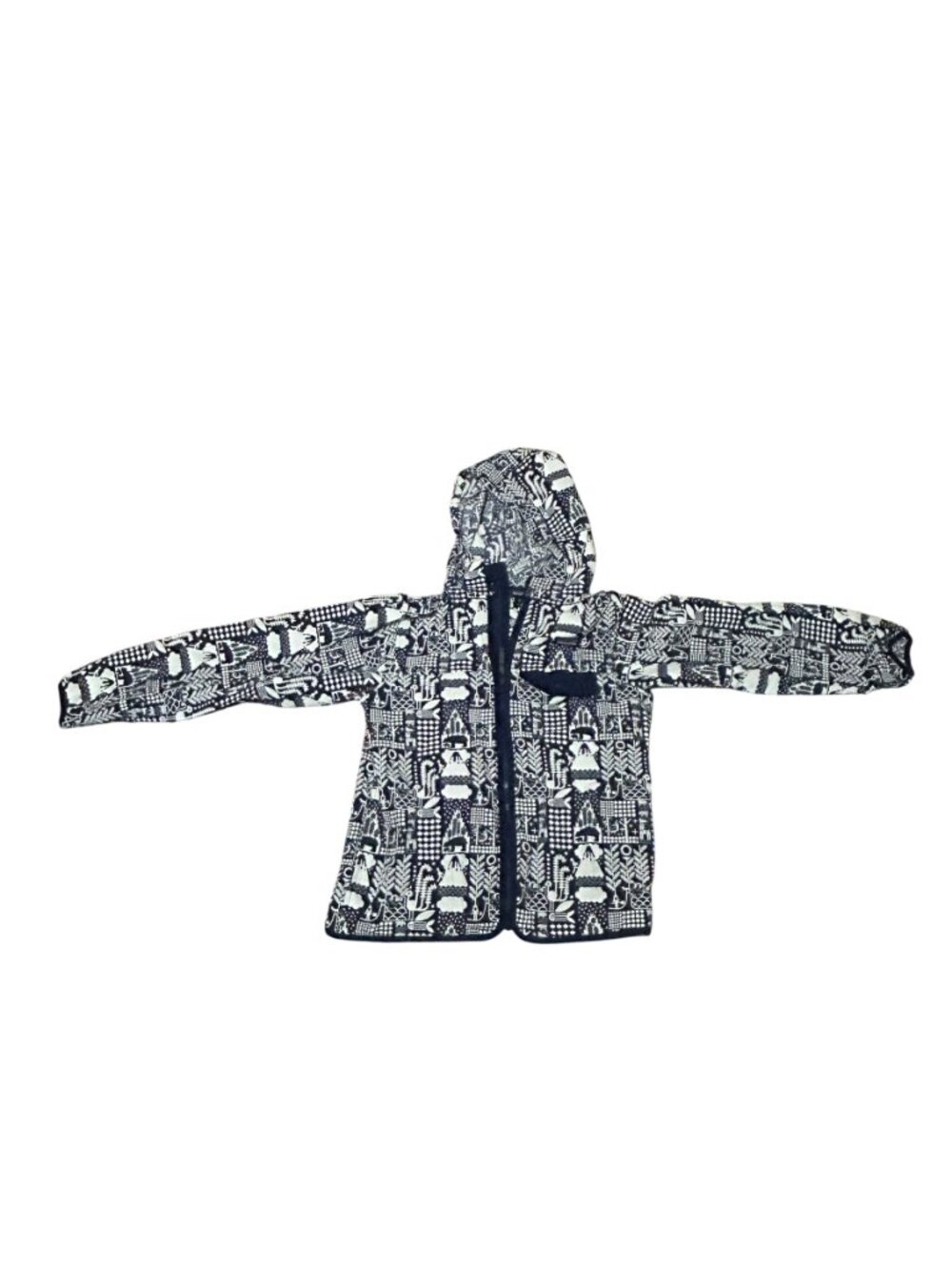 Patagonia Boys’ Black & White Print Hooded Jacket - Picture 4 of 5